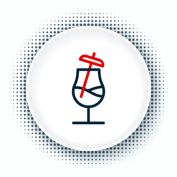 线鸡尾酒图标孤立在白色背景图片下载