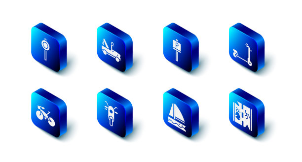 设置拖车停车踏板车破路图片下载