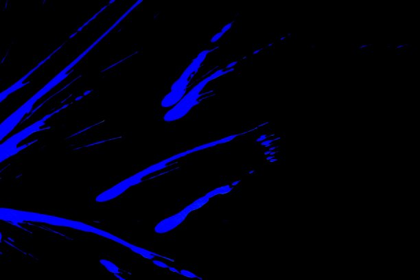 蓝色彩色荧光飞溅和条纹在黑色背景，艺术抽象纹理，抽象颜色，抽象纹理图片下载