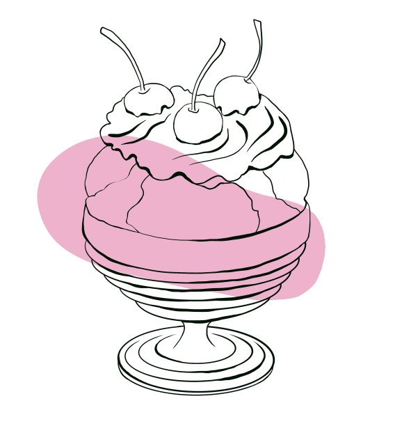 冰淇淋的图标。用彩色点绘制的图形，孤立在白色背景上图片下载