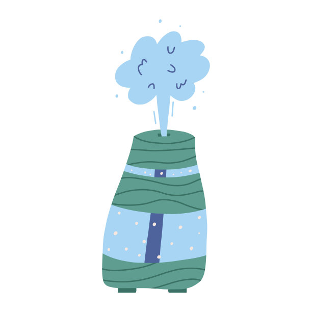 卡通香气扩散与蒸汽和水，平面矢量插图孤立在白色背景。图片下载