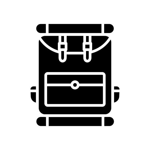 露营袋图标矢量。袋,露营。固体图标风格。简单的设计可编辑。设计简单的插图图片下载