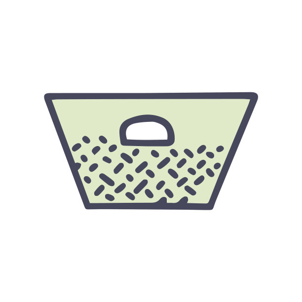 塑料洗衣篮颜色涂鸦简单图片下载