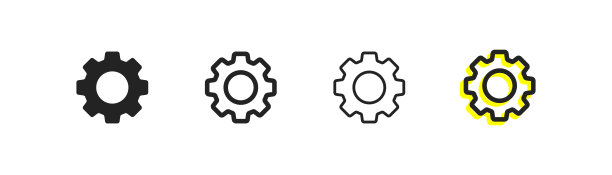 黑色的设置图标。齿轮的象征。齿轮矢量线性图标用于任何目的。图片下载