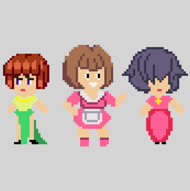 美术风格的像素字符集图片下载