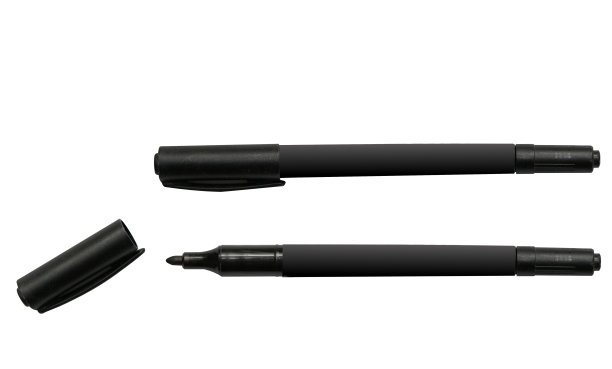 笔标记孤立在白色俯视图图片下载