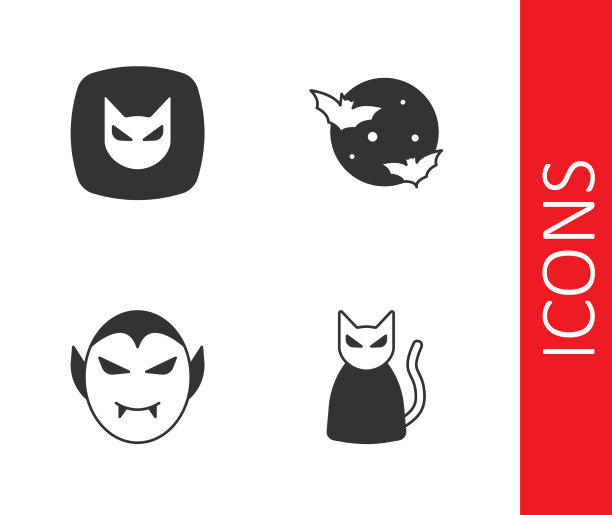 设置黑猫吸血鬼和月亮和星星的图标图片下载