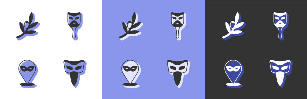 设置嘉年华面具橄榄枝和图标图片下载