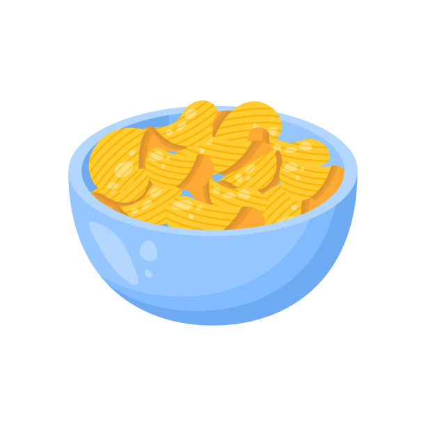 摘要平面快餐碗薯片薯片餐背景矢量设计风格烹饪，早餐小吃图片下载