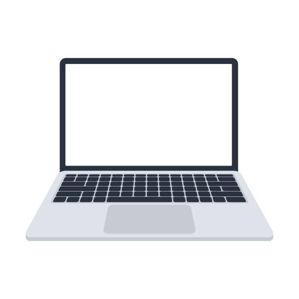 笔记本电脑前视图，孤立在白色背景。高质量的矢量插图。“n图片下载