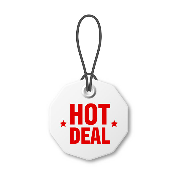 现实的价格标签。特价或购物折扣标签。零售贴纸。促销销售徽章。矢量插图。图片下载