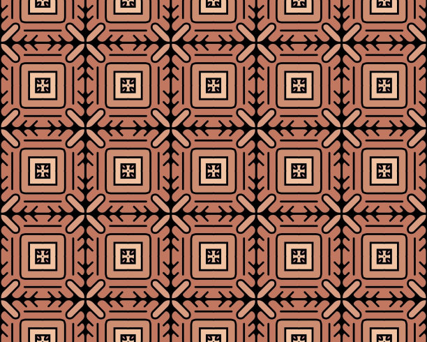 无缝瓷砖图案插图与花卉标志图片下载