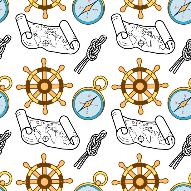 矢量无缝图案的主题海上巡航图片下载