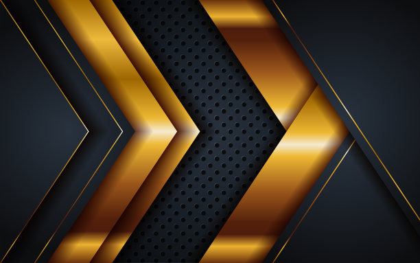 摘要优雅的深蓝色海军蓝结合金色线条背景。奢华的黑色纸上重叠的黄金结合概念设计。矢量图图片下载