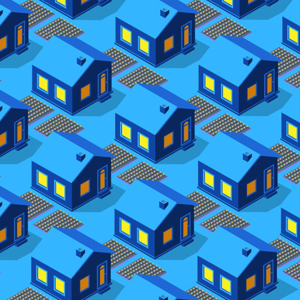 夜间村庄森林背景3d插图霓虹灯紫外线图片下载