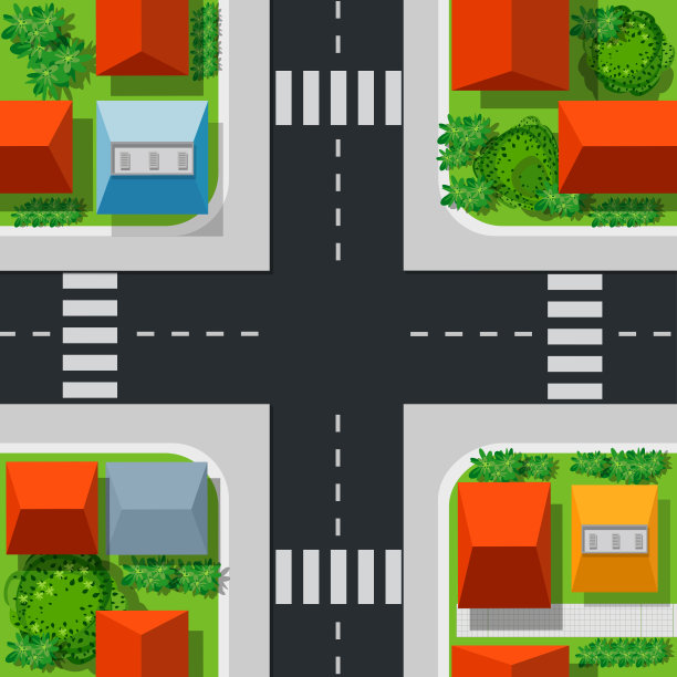 无缝重复背景城市格局俯视图图片下载