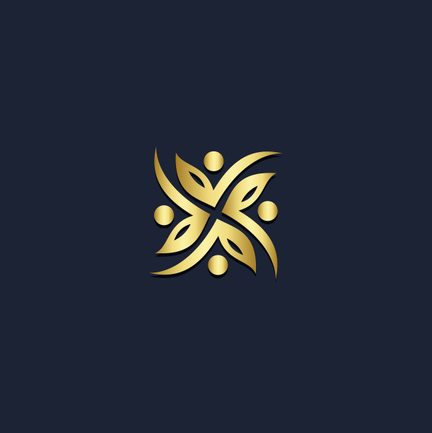 叶子生态花卉金色logo图片下载