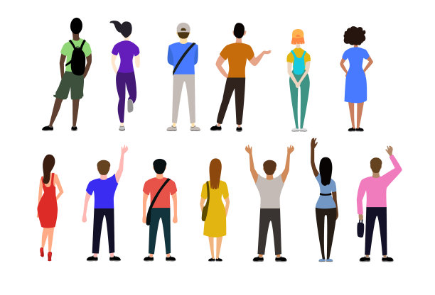 背影里的人穿着便服图片下载