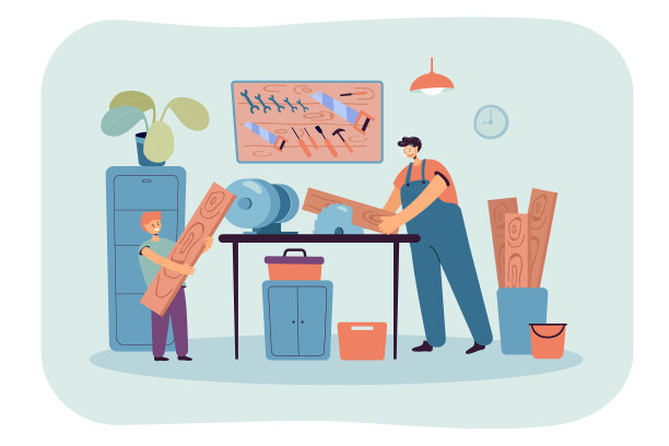 父亲教儿子做木工图片下载