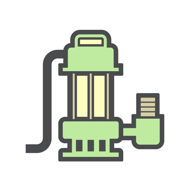 油底壳泵或潜水泵矢量图标设计。图片下载