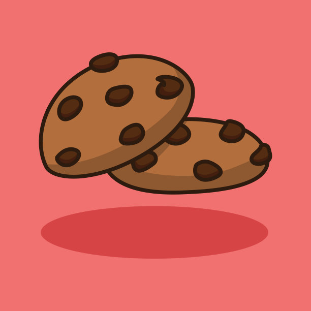 饼干插图设计与甜巧克力浇头。孤立的食品设计。适用于贴纸，图标，标志，书籍封面等。图片下载