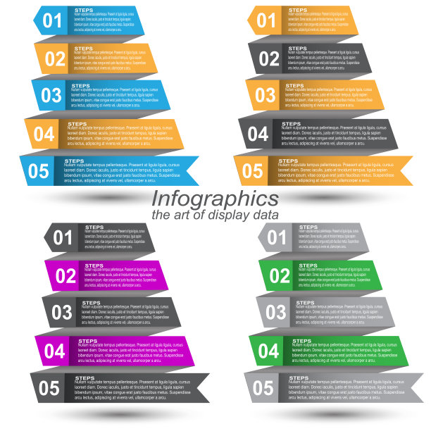 收集信息图表设计模板。显示信息、排名和统计的想法。图片下载