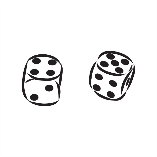 两个骰子游戏素描图片下载