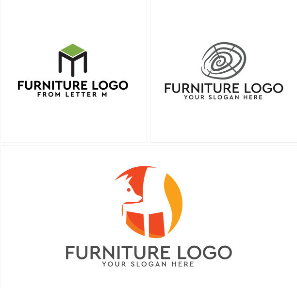 家具企业桌椅木标志设计图片下载