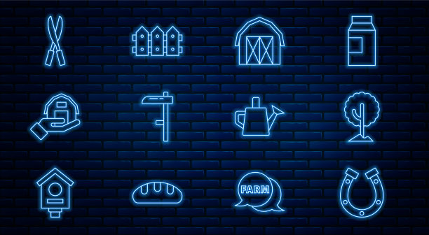 设置线马蹄铁树农场房子镰刀图片下载