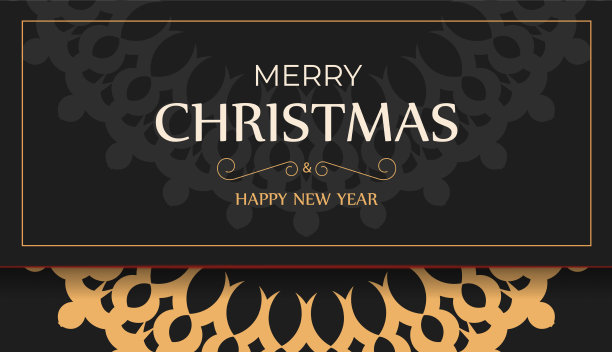 黑色圣诞快乐传单模板与佳酿图片下载