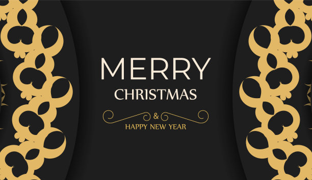 黑色圣诞快乐小册子与抽象图片下载