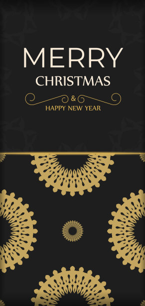 黑色圣诞快乐贺卡模板图片下载