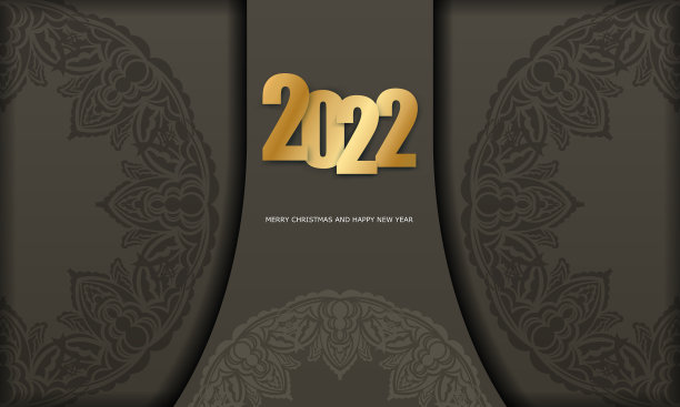 节日宣传册2022圣诞快乐棕色带图片下载