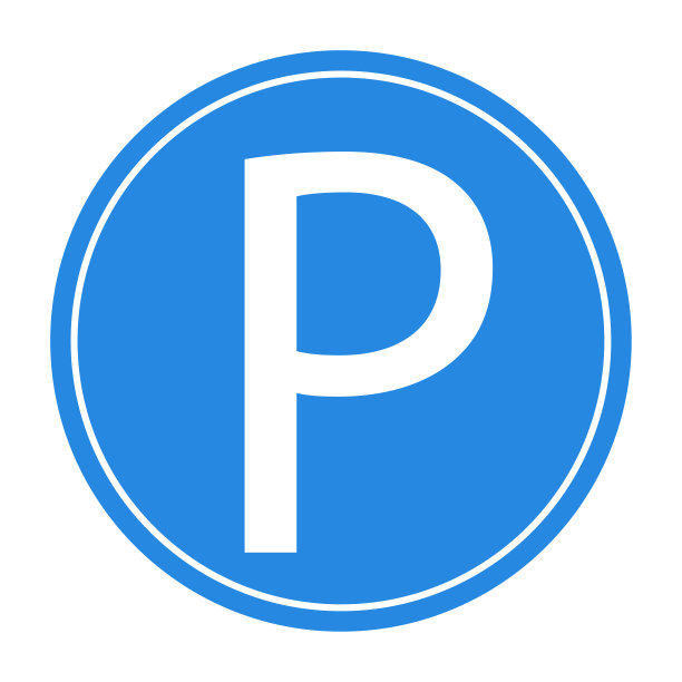 蓝色圆形停车标志。标志符号。矢量插图。股票的形象。图片下载
