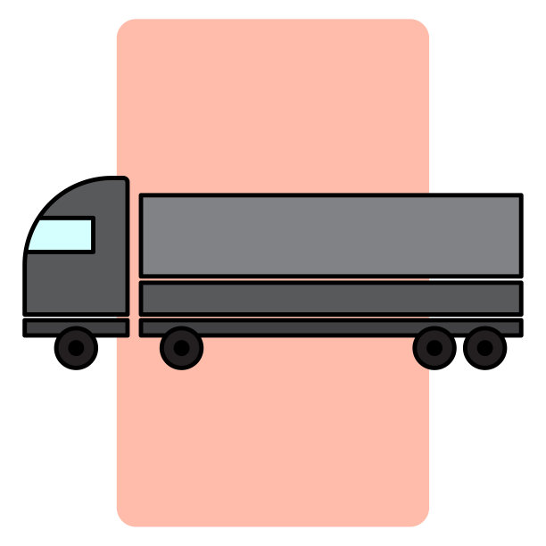 黑色长卡车图标。业务矢量图标。矢量插图。股票的形象。图片下载