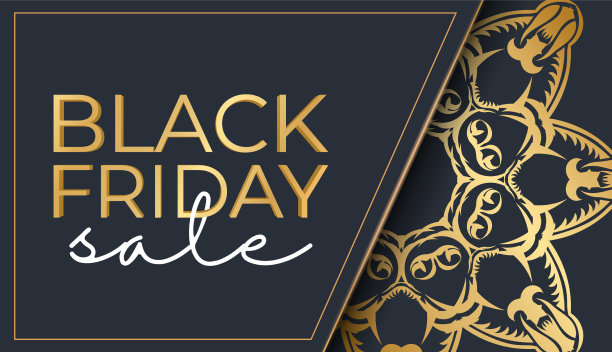 黑色星期五促销海报深蓝色，有希腊文图片下载