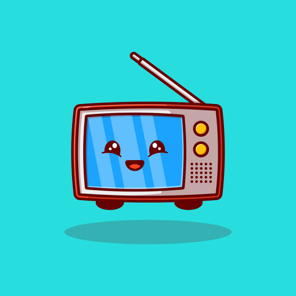 可爱的经典电视人物吉祥物矢量插图设计图片下载