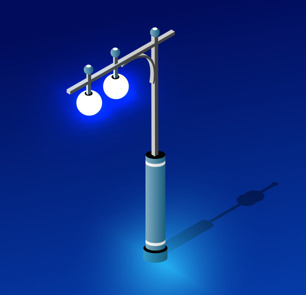 等距设置超城市概念的灯笼，一个紫外线3d现代图片下载