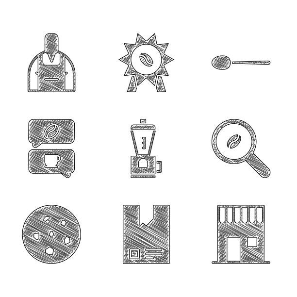 设置电动咖啡研磨机袋装咖啡豆图片下载