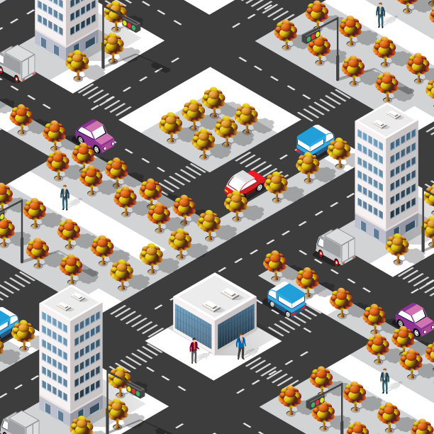 城市的区域部分的等距三维块模块图片下载