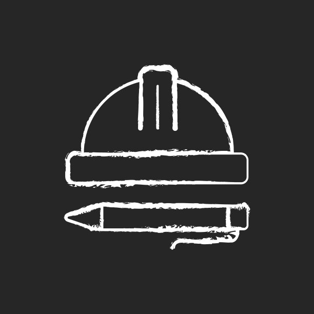 检查粉笔白色图标黑色背景图片下载