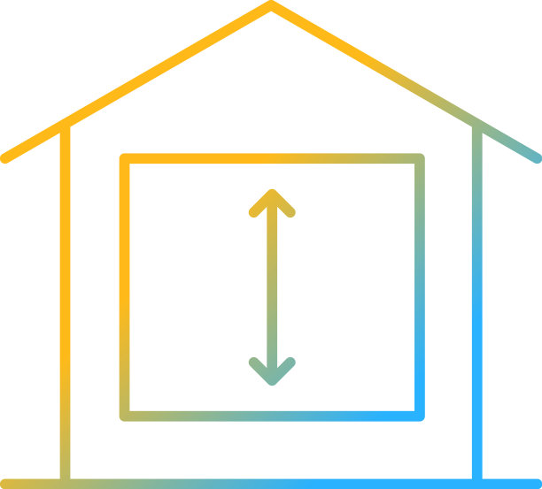 最小天花板高度梯度线性图标图片下载