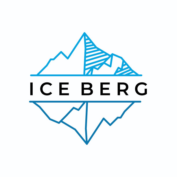 线条艺术冰山标志图片下载