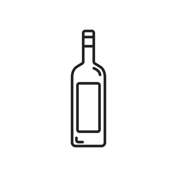 一瓶葡萄酒图标。高质量的黑色矢量插图。“n图片下载