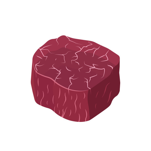 牛排米侬生牛肉矢量图的肉在平面风格。图片下载