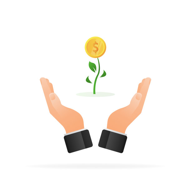 金融增长向量。平的绿色图标。商业金融投资。经济向量设计。图片下载