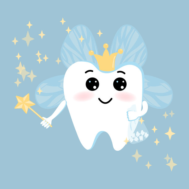 拿着魔杖的可爱卡通牙仙图片下载