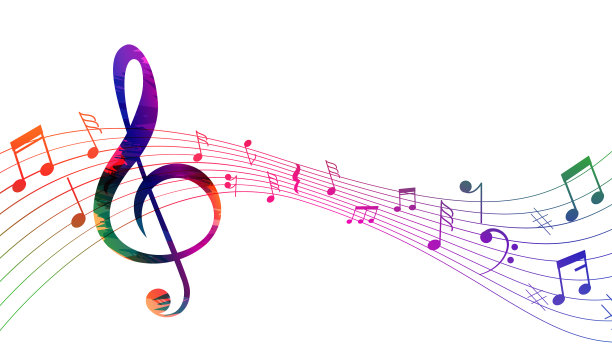 音乐五角星声波音符背景图片下载