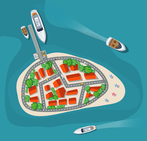 休闲的景观。俯瞰天堂岛图片下载