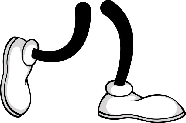 脚踏白色鞋子的滑稽动作图片下载